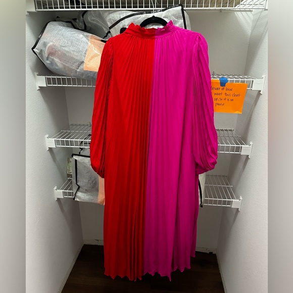 Elegant Red and Pink Women's Dress - Picture 5 of 6